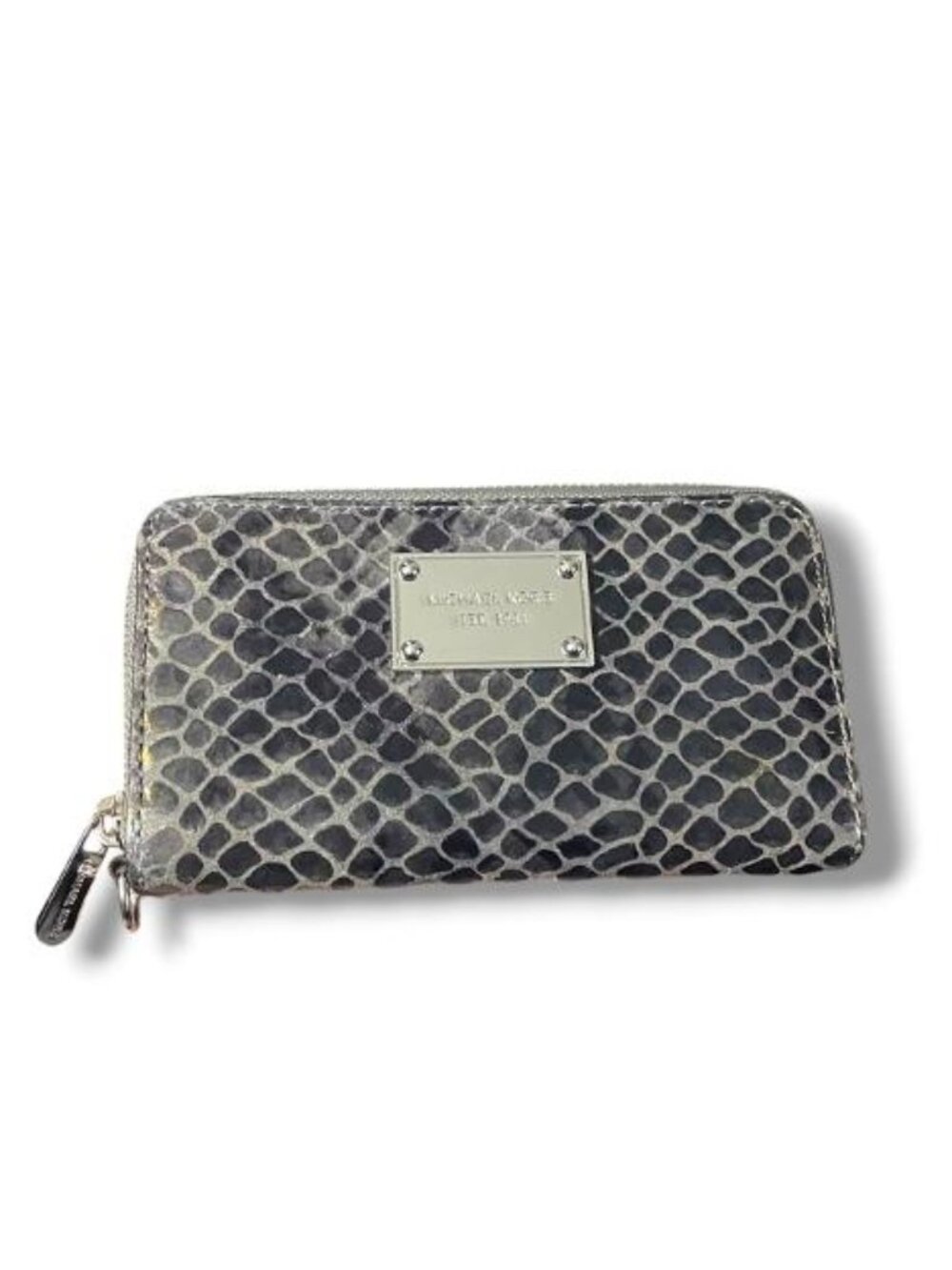 Michael Kors - GRAY Snake Print Zip-Around Wristlet Wallet
